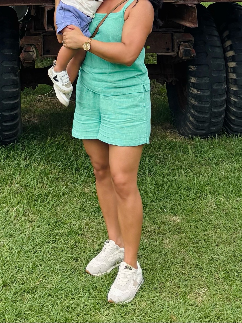 a new day Mint Green Linen-Blend Bermuda Shorts
